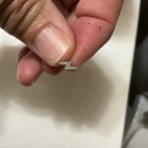 Maria Tash Diamond Lightning Bolt Threaded Stud earring white gold